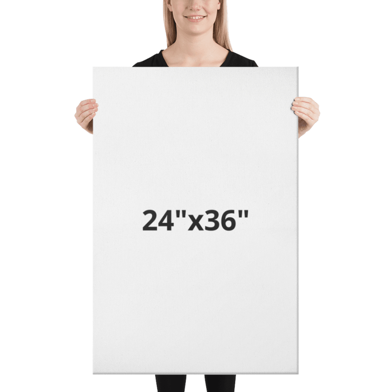24"x36" canvas print of "The Lord" artwork, shown held by a person to illustrate the artwork's size and dimensions.