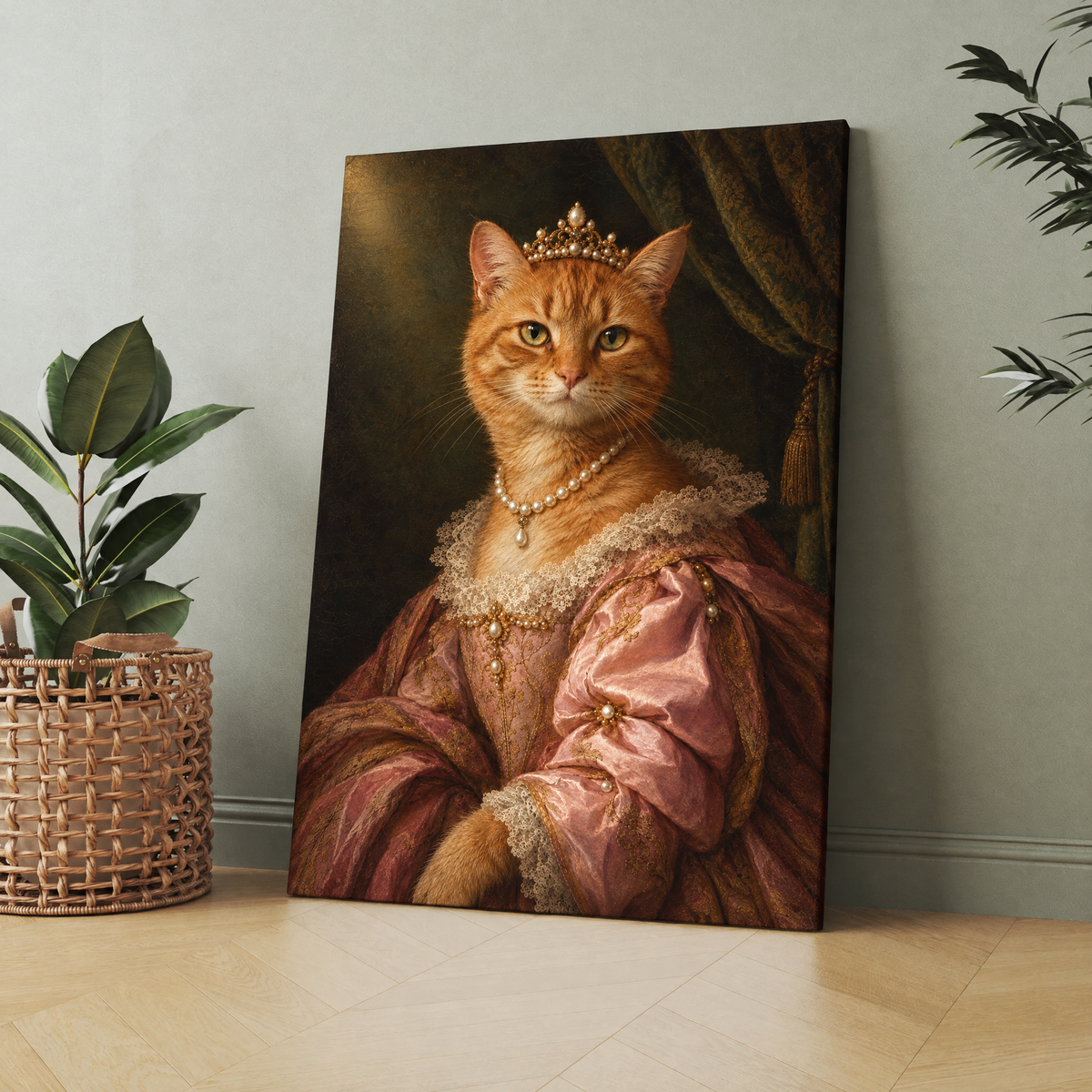 The Pet Princess custom pet portrait printed on canvas, personalized gift idea for pet lovers