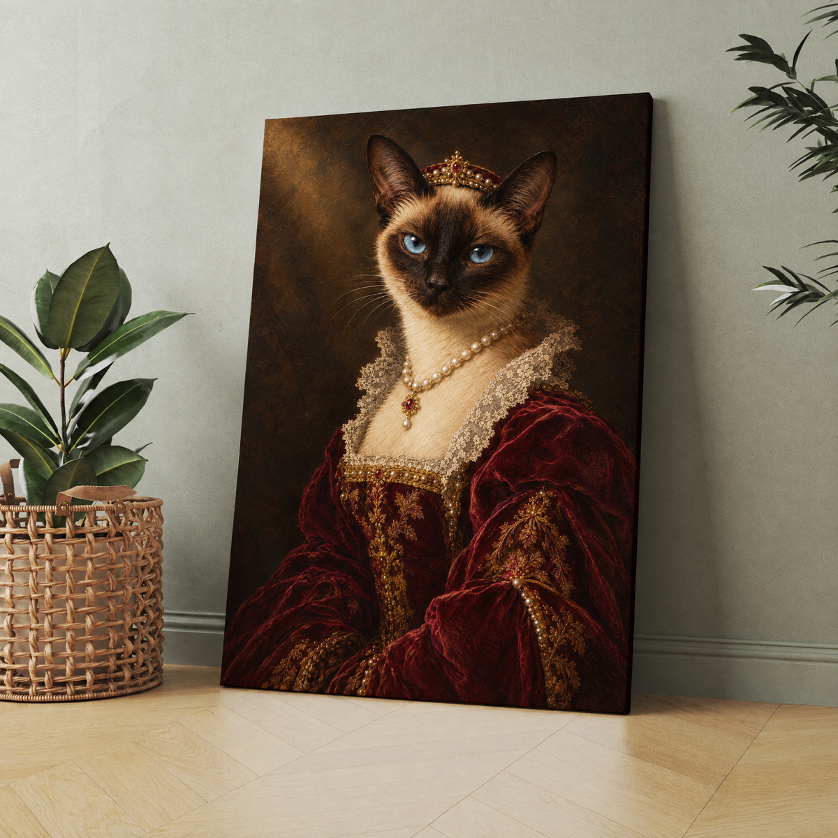 The Cat Duchess custom cat portrait printed on canvas, personalized gift idea for cat lovers